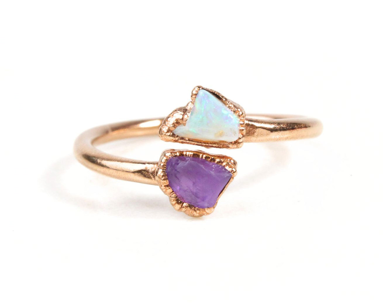 Raw Toi et Moi Birthstone Ring