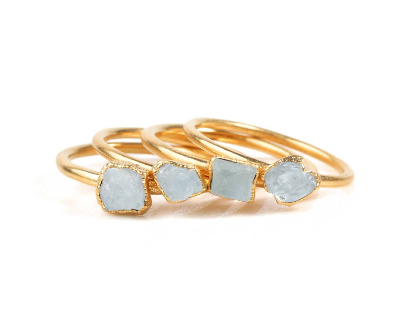 Raw Aquamarine Stacking Ring