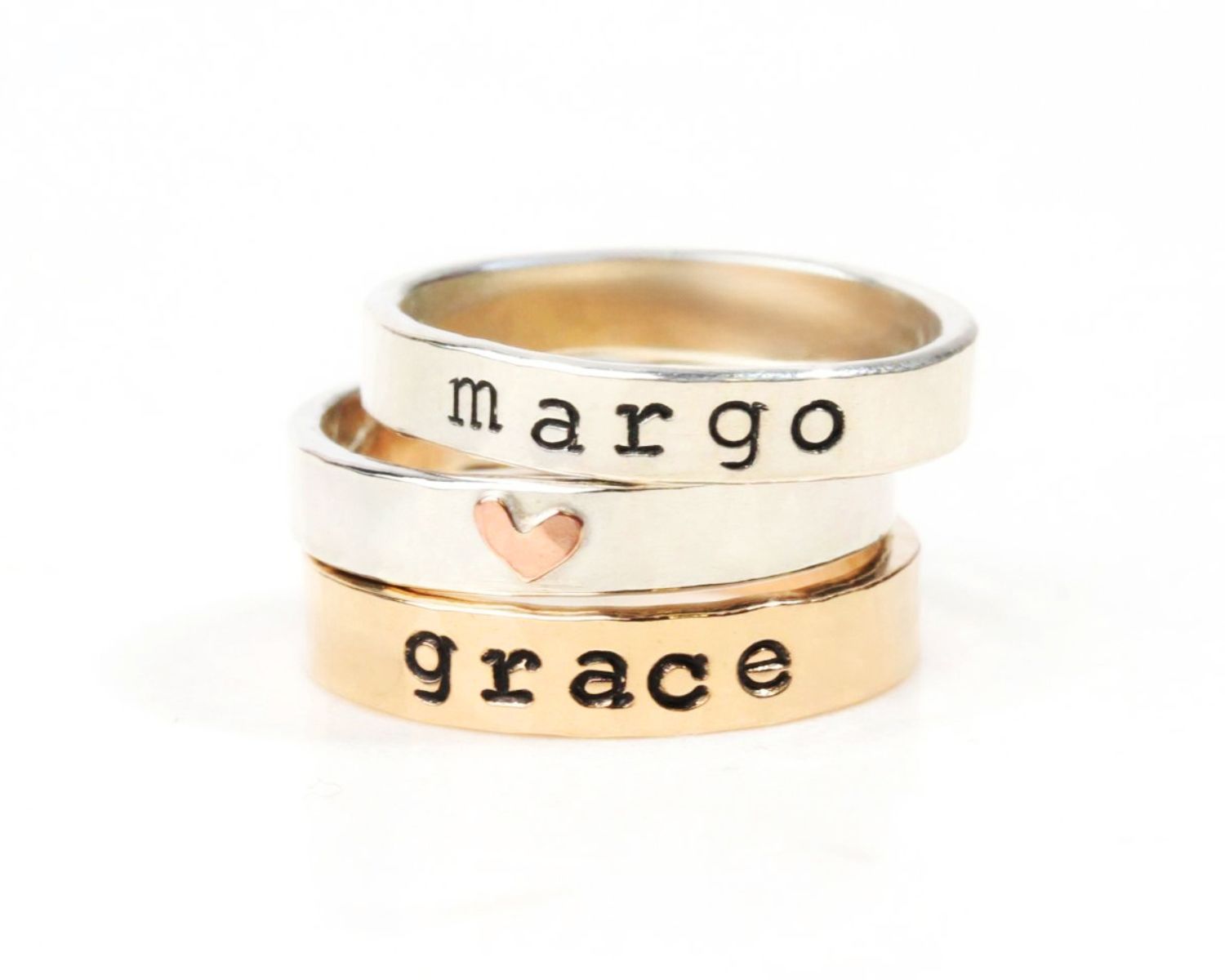 Customizable fashion name rings