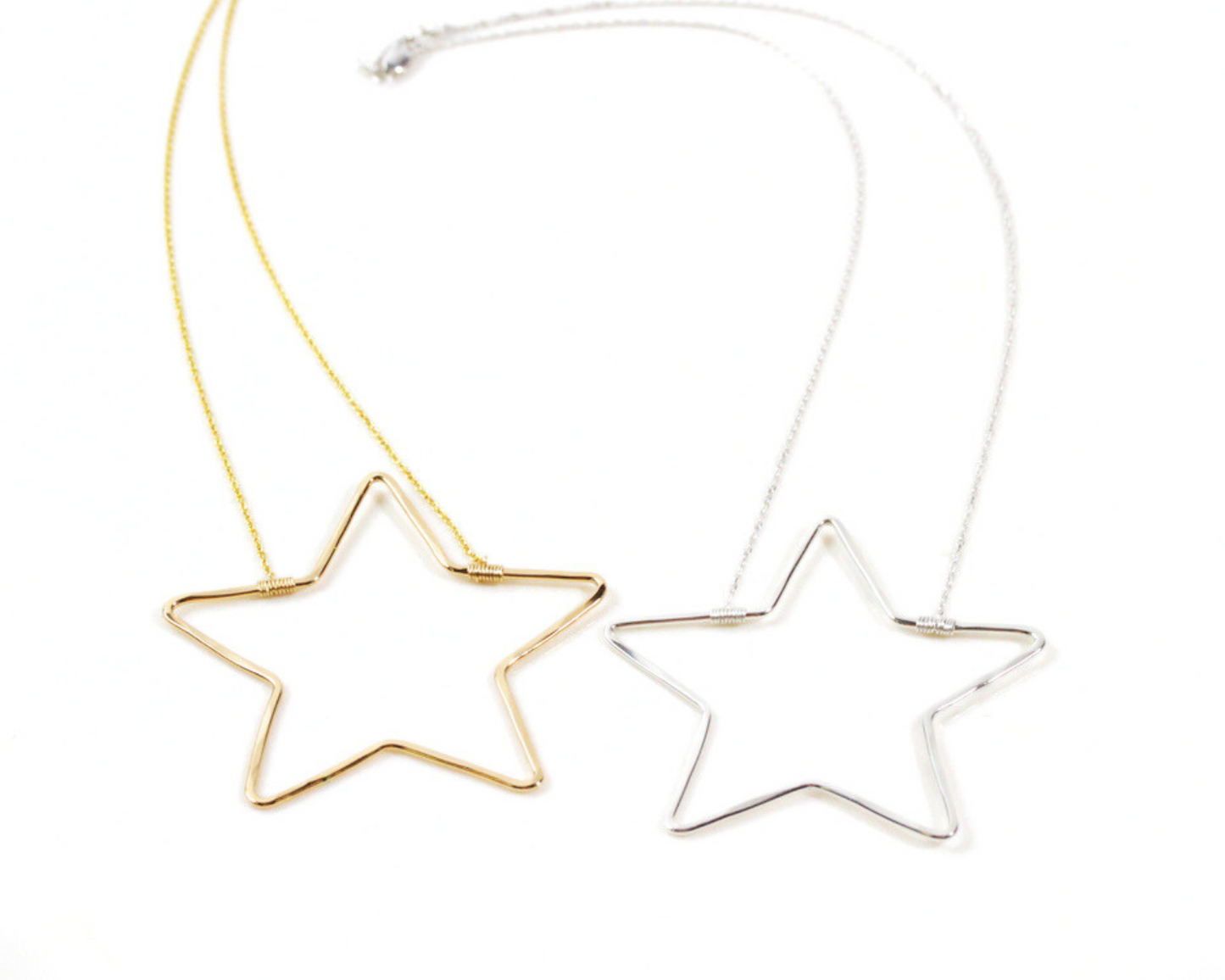 All of our completely hand forged and handcrafted pieces come thoughtfully and beautifully packaged. The Star Necklace fills your heart with light and casts rays of hope in every direction. Stellar craftsmanship and a bold size give it cosmic appeal.