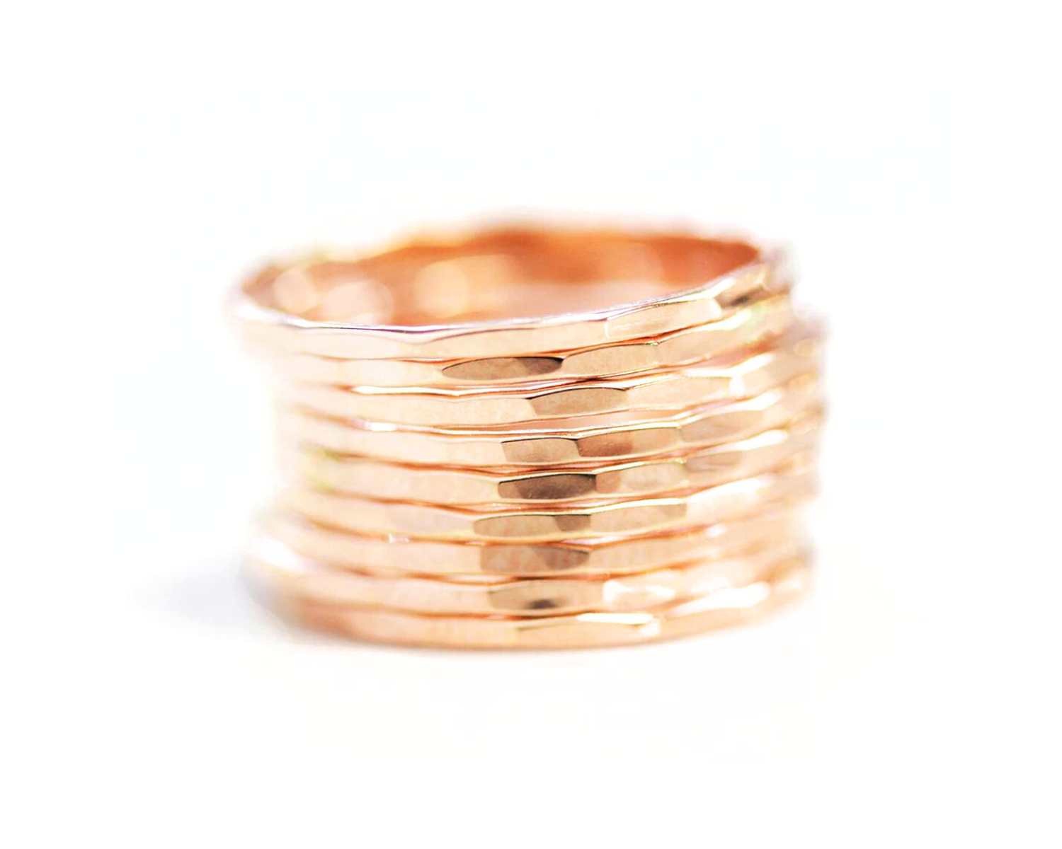 Ultra Thin Gold Stacking Rings