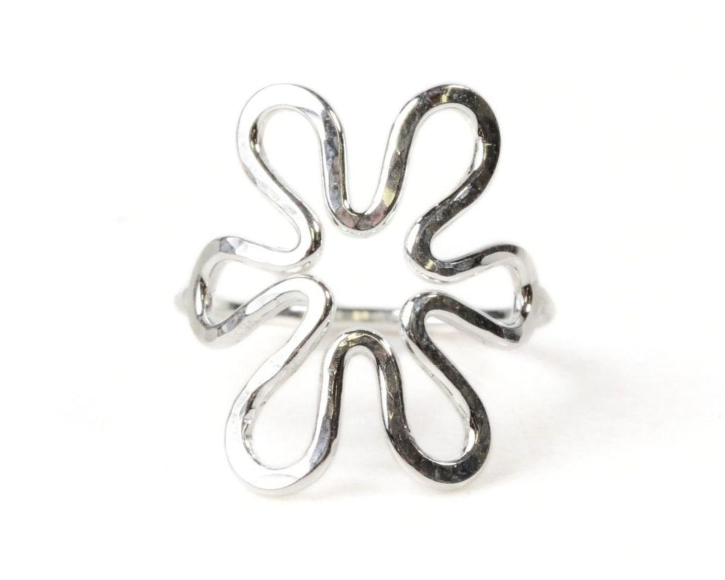 Daisy Flower Ring | Handmade Floral Symbol Ring | Sterling Silver & 14K Gold Fill