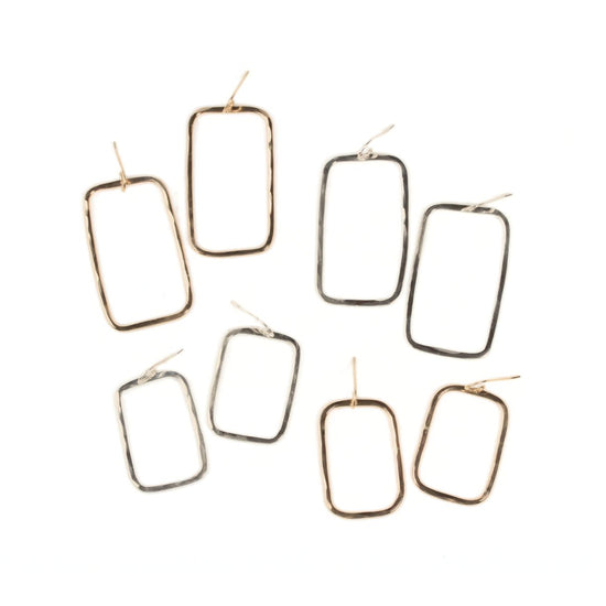 Quads - Organic Rectangle Textured Earrings