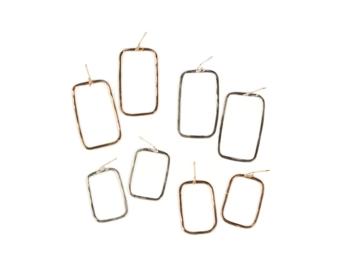 Quads - Organic Rectangle Textured Earrings