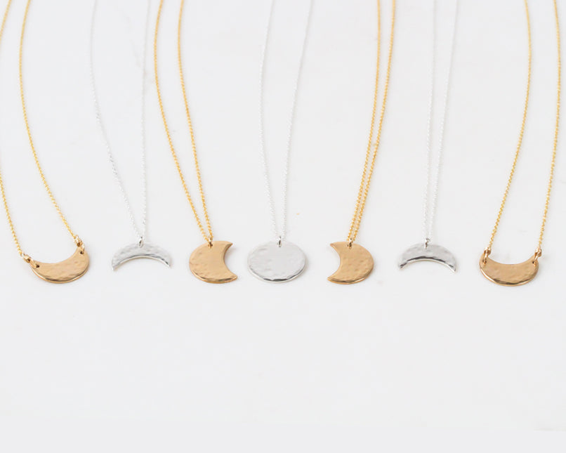 Celestial Sisterhood Necklaces celebrate divine friendship in stellar style. Moon phase pendants symbolize your unique soul sisters and the rare friendships you share. Each moon phase necklace is intentionally handcrafted using elevated materials.