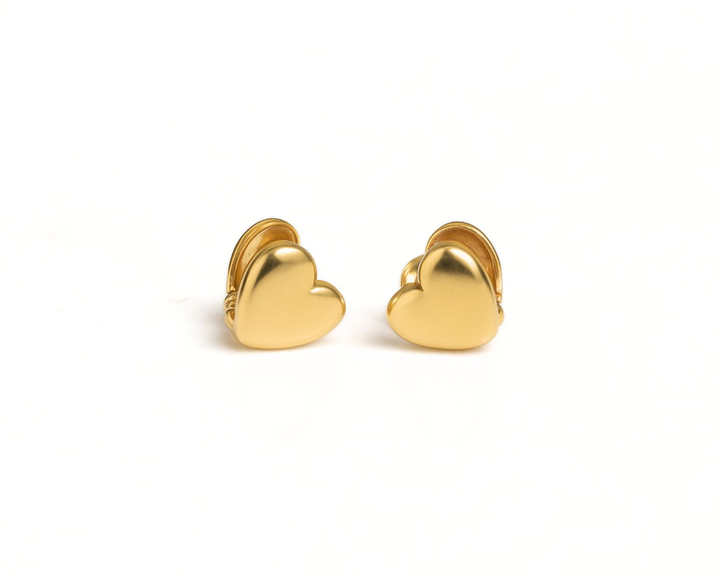 Little Love Heart Huggie Earrings – Dainty Gold Hoops
