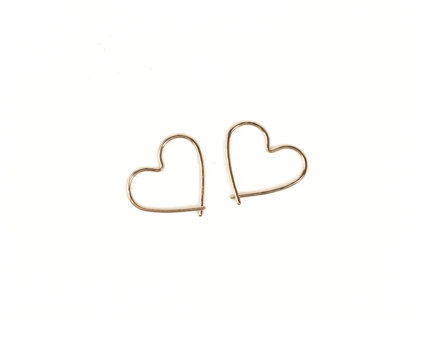 Mini Light Heart Hoop Threader Earrings