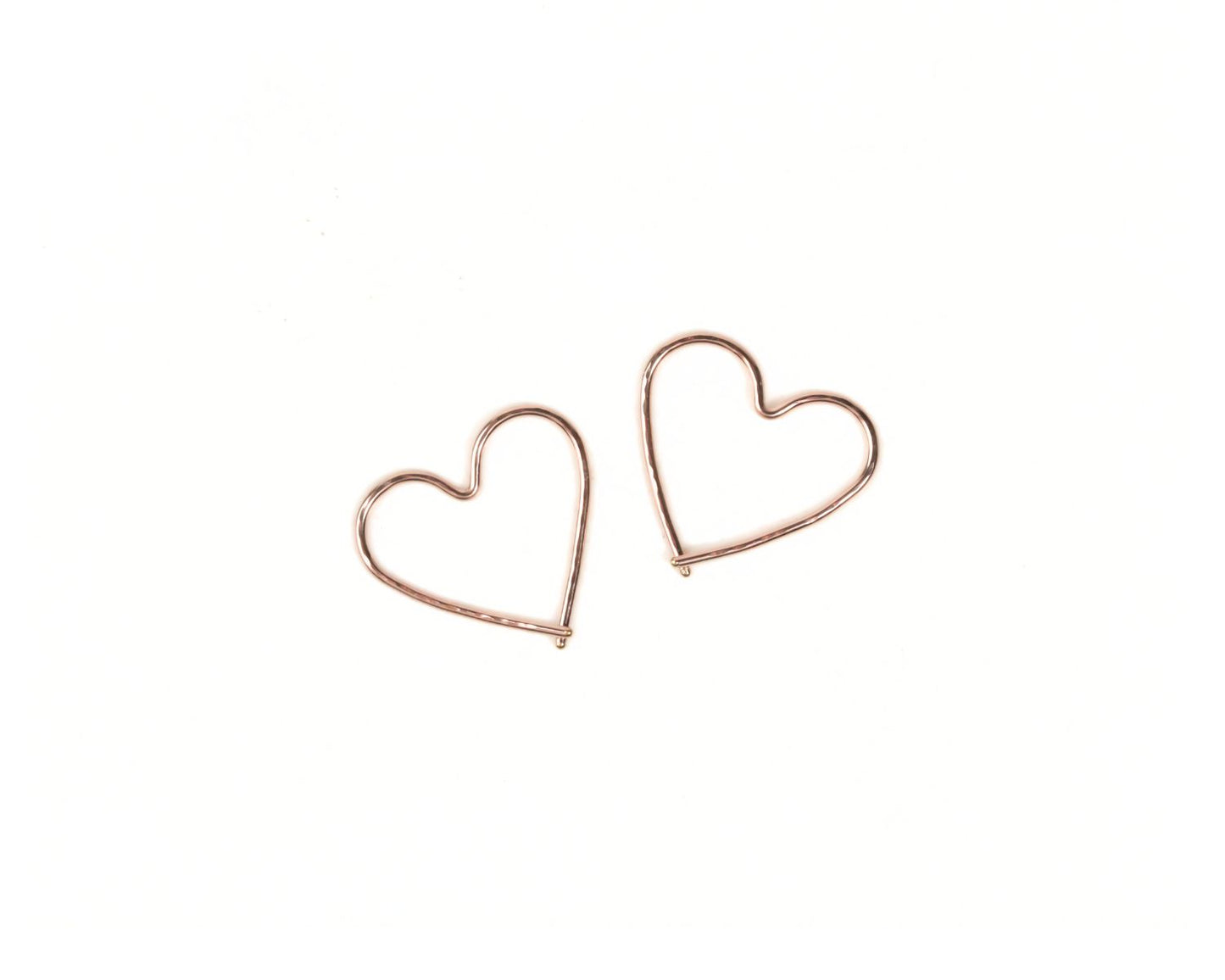 Mini Light Heart Hoop Threader Earrings