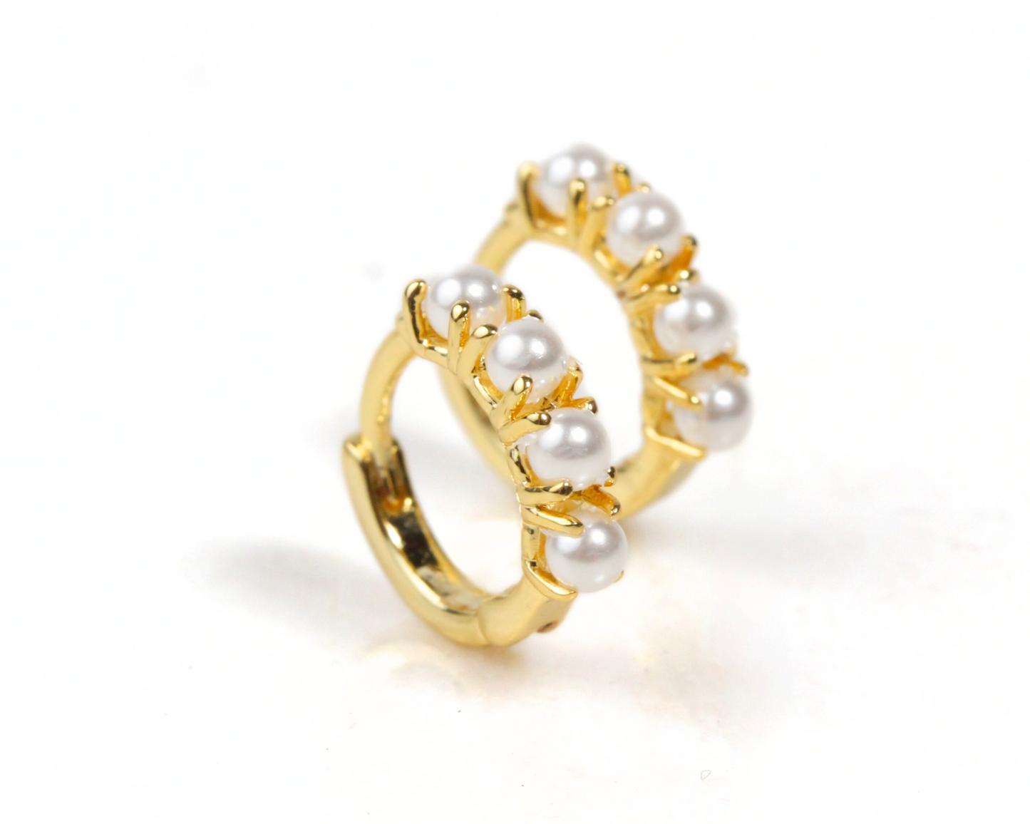 Tiny Stone Huggie Hoops | Delicate Hoop Earrings | Gold or Silver Dewdrops