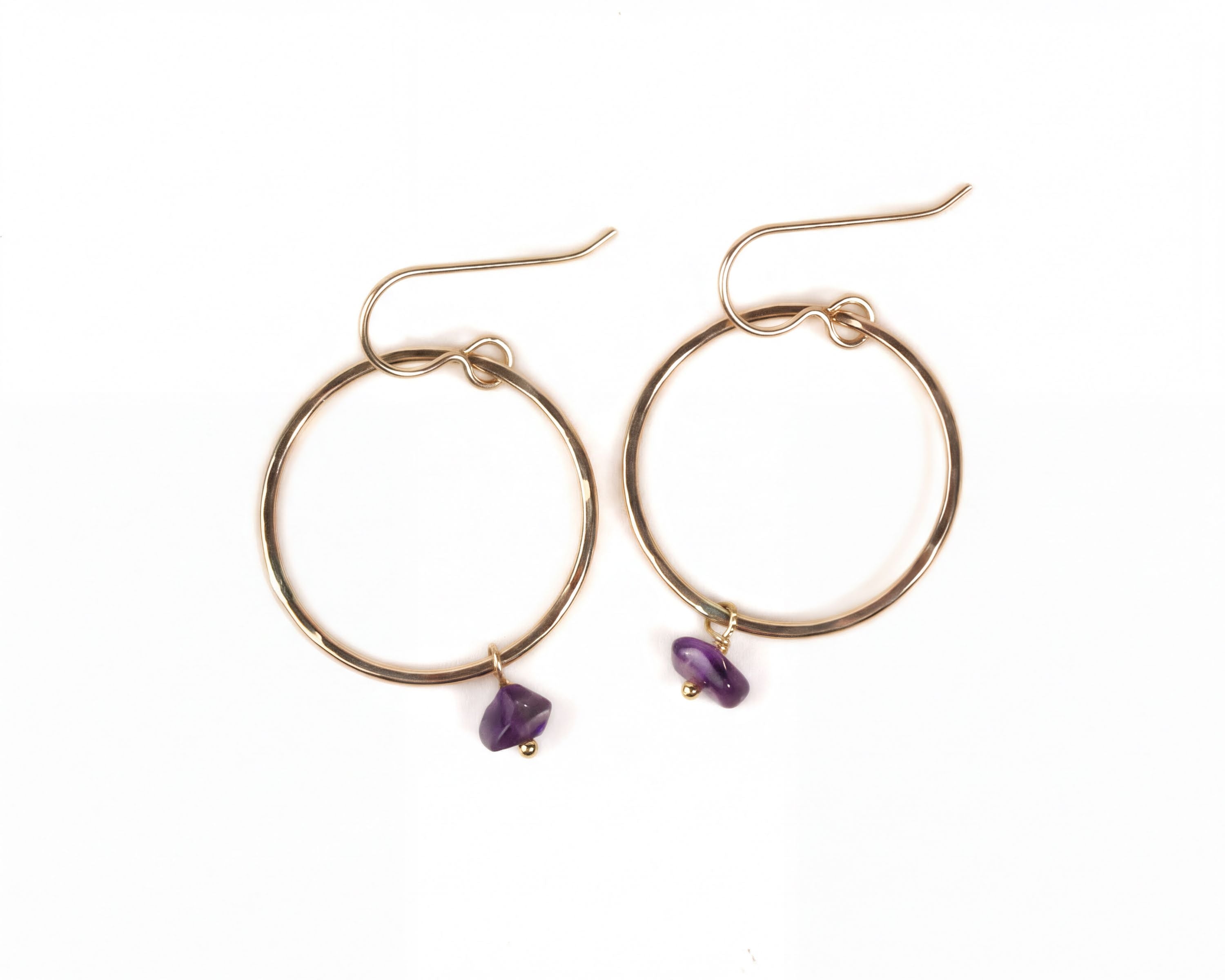 Birthstone Hoop Earrings - Amy Waltz Designs 1-Inch Hoops