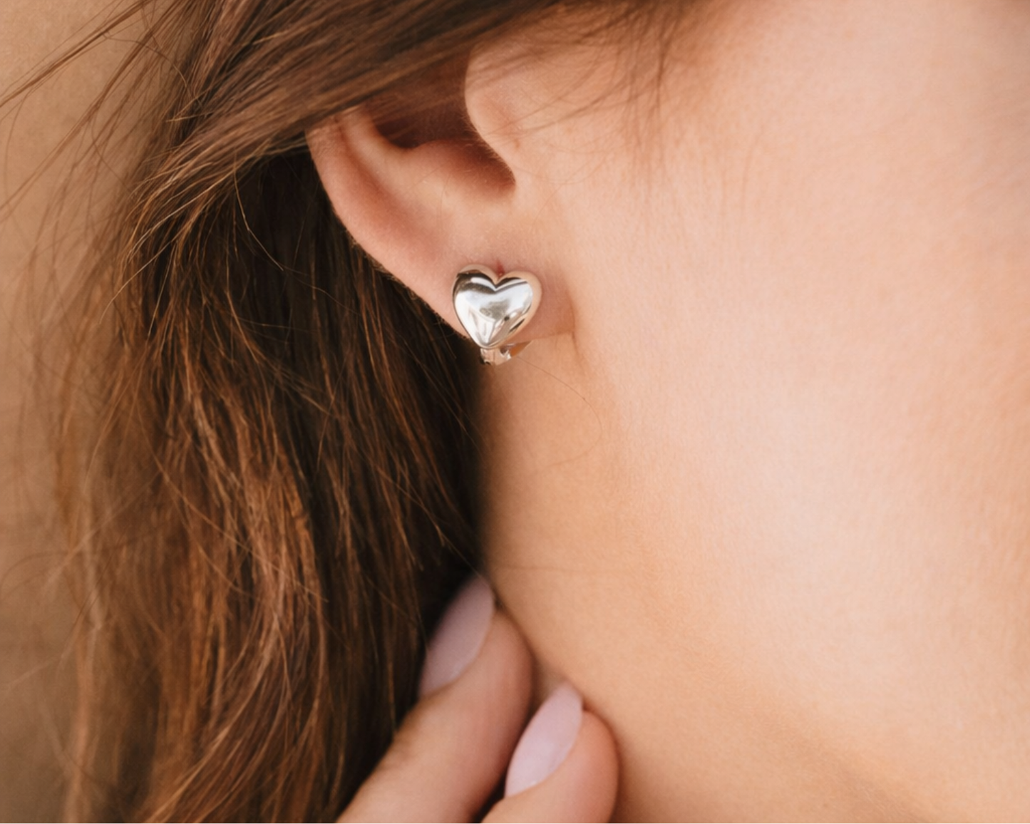 Little Love Heart Huggie Earrings – Dainty Gold Hoops