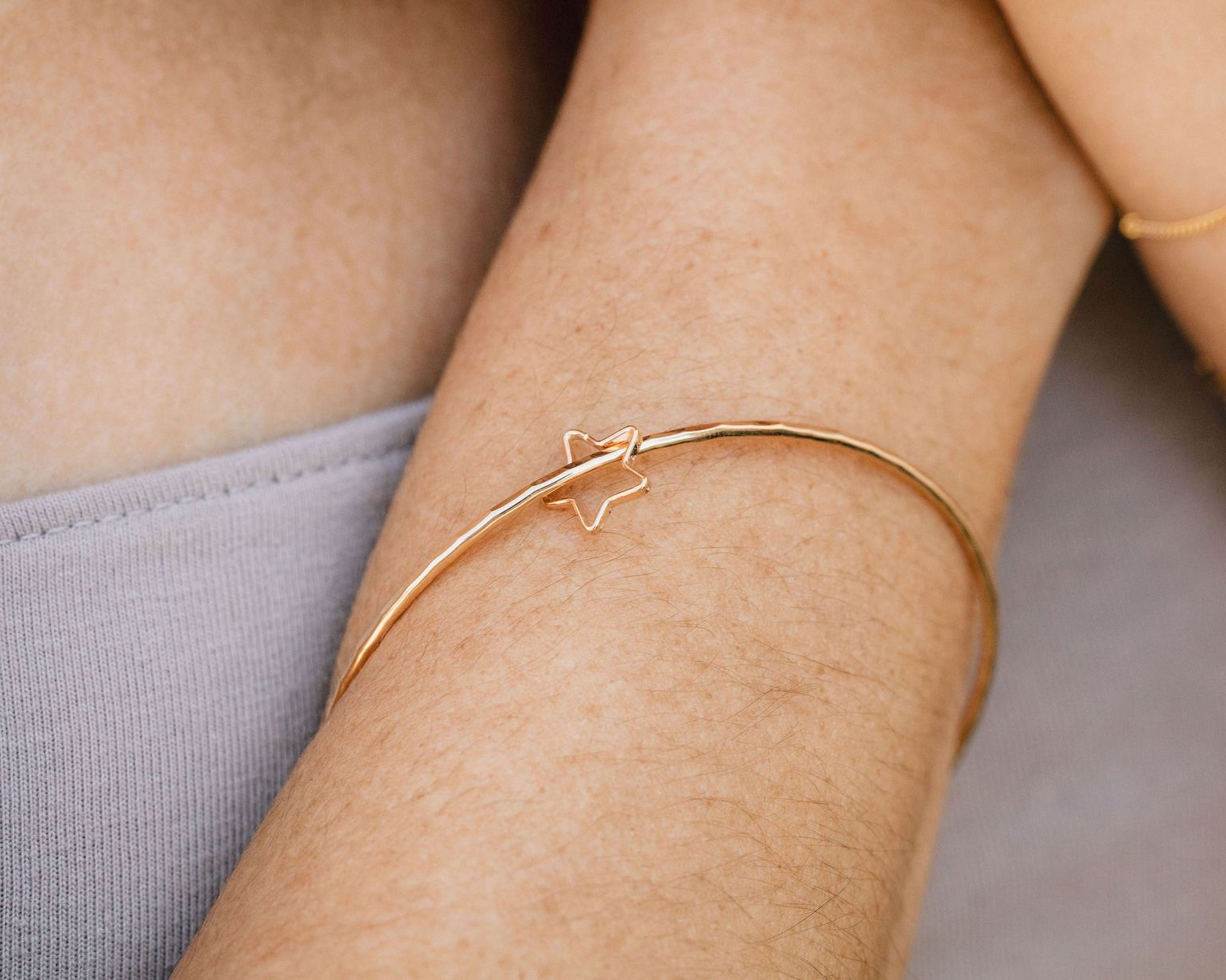 Personalized Star Bangle - Amy Waltz Designs Sterling Silver