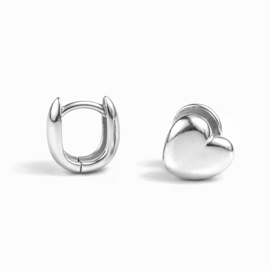 Little Love Heart Huggie Earrings – Dainty Gold Hoops