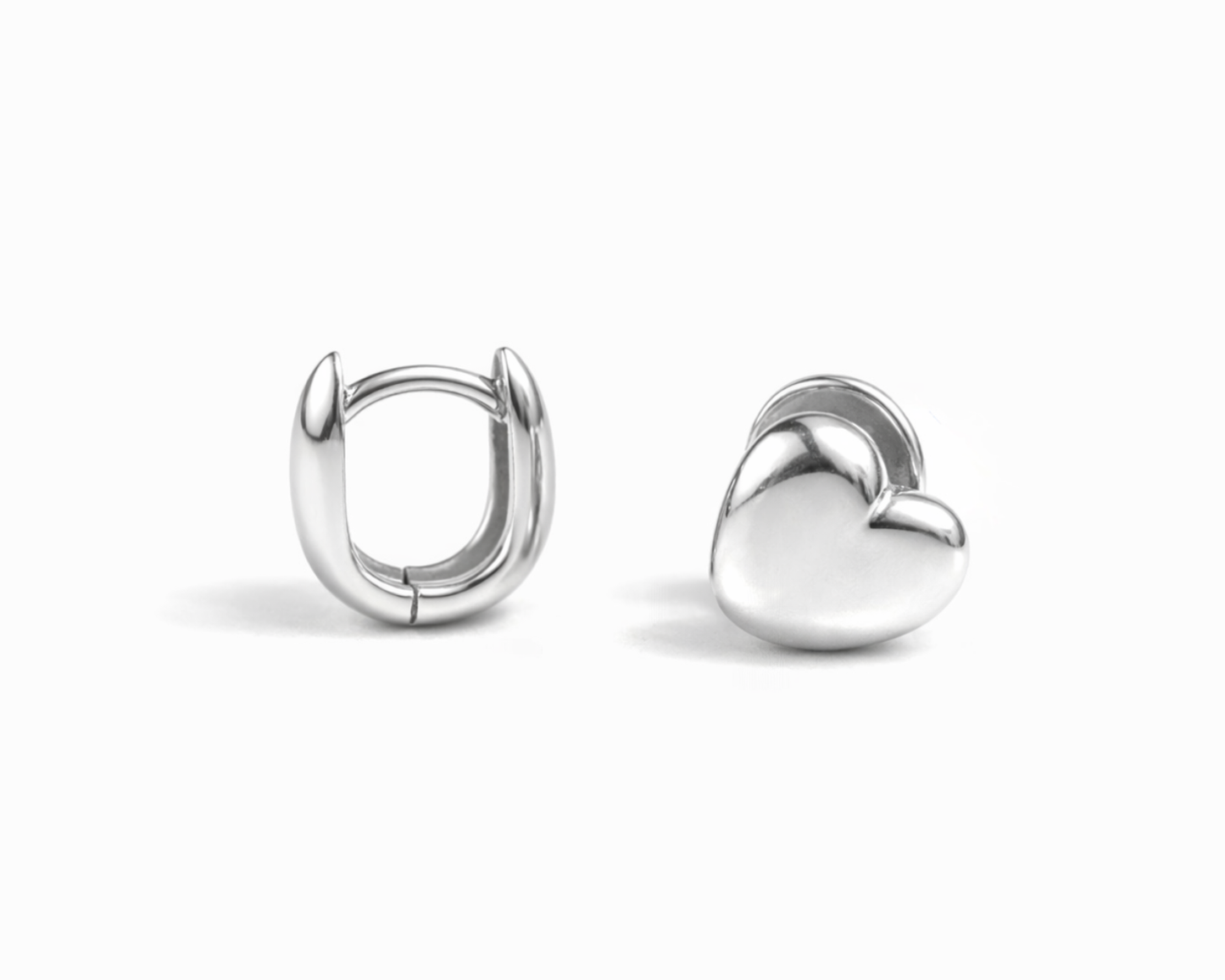 Little Love Heart Huggie Earrings – Dainty Gold Hoops