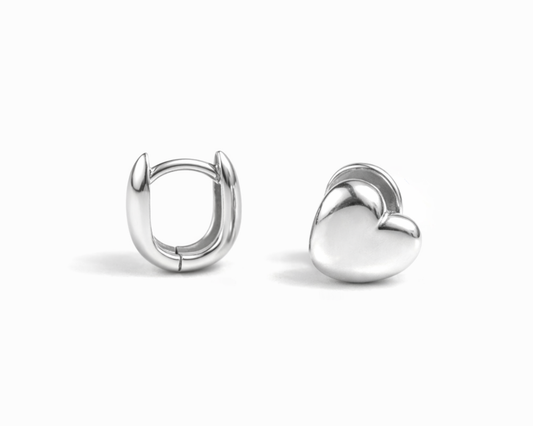 Little Love Heart Huggie Earrings – Dainty Gold Hoops