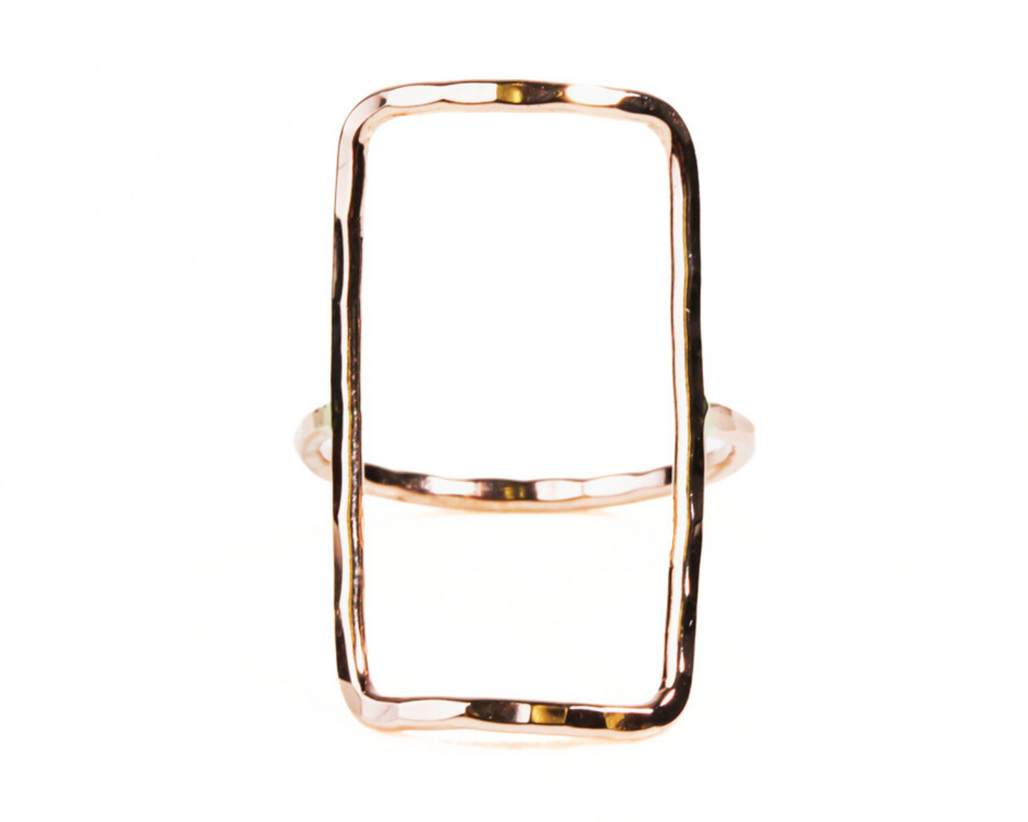 Handcrafted in fine metal, our open rectangle ring is made to withstand the test of time.