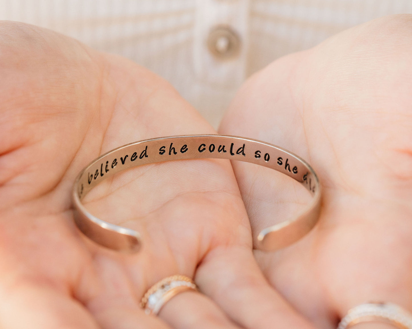 She Believed Stacking Cuff Set