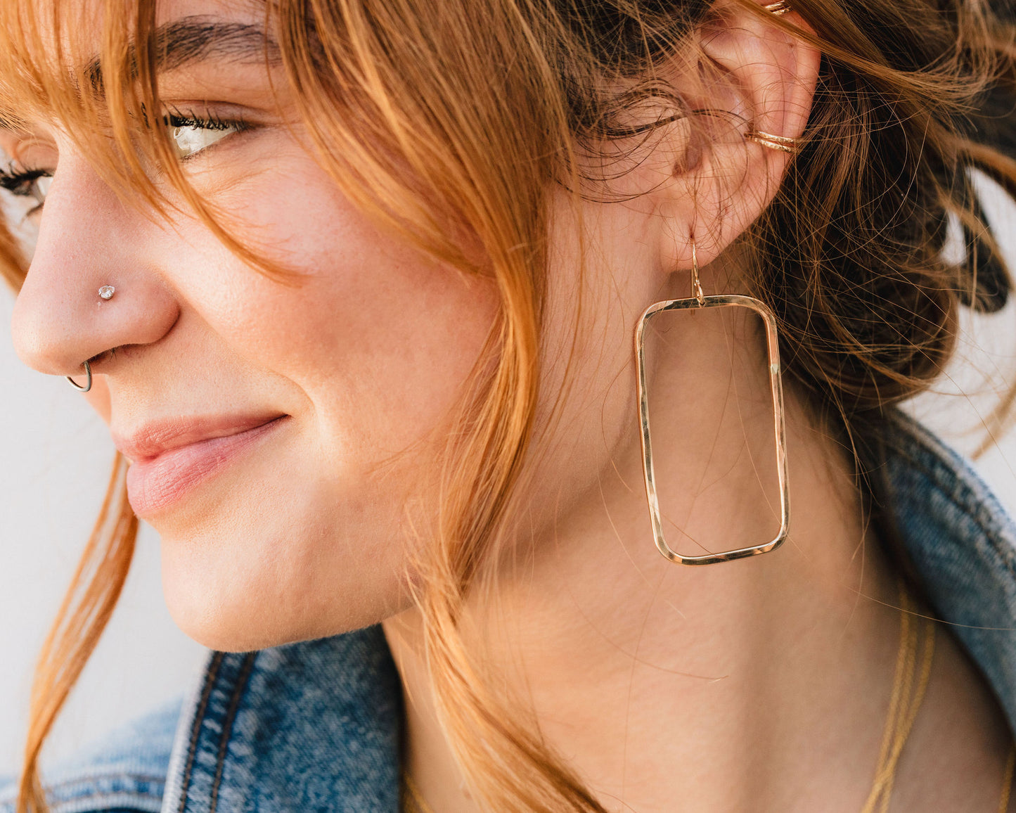 Quads - Organic Rectangle Textured Earrings