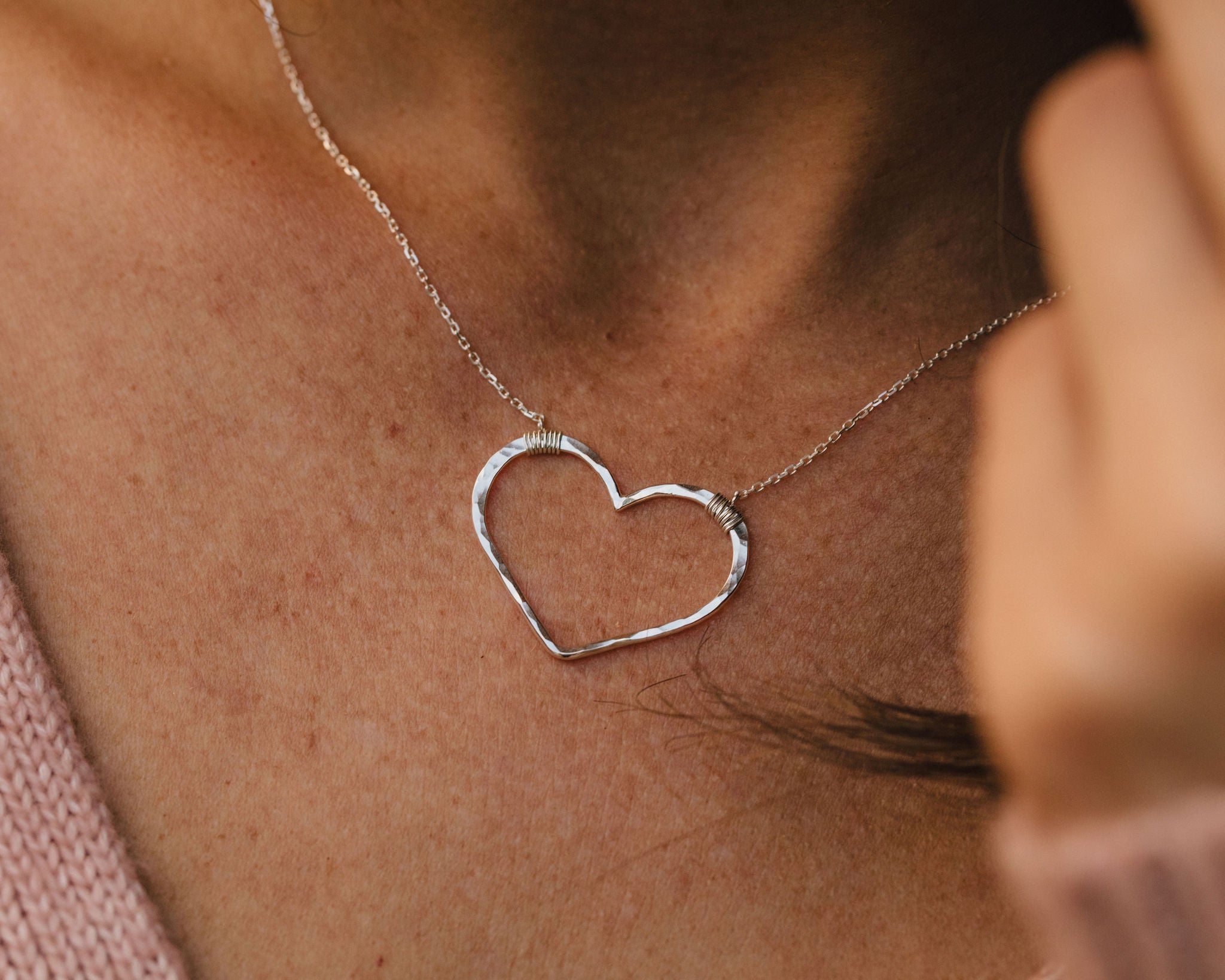 Petite Open Heart Necklace – Amy Waltz Designs