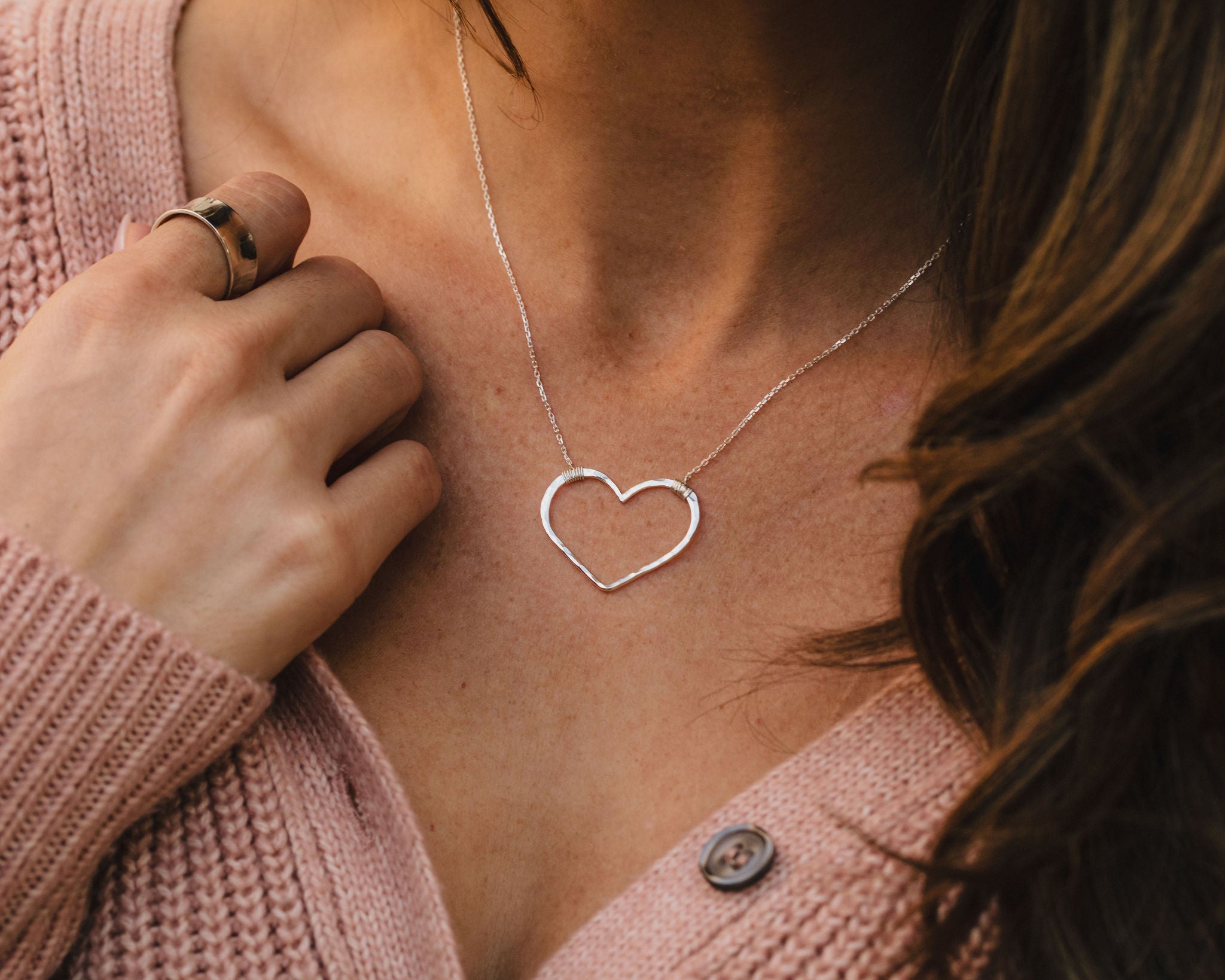 Petite Open Heart Necklace – Amy Waltz Designs