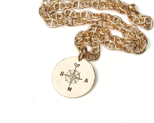 Personalized Cosmic Compass Necklace