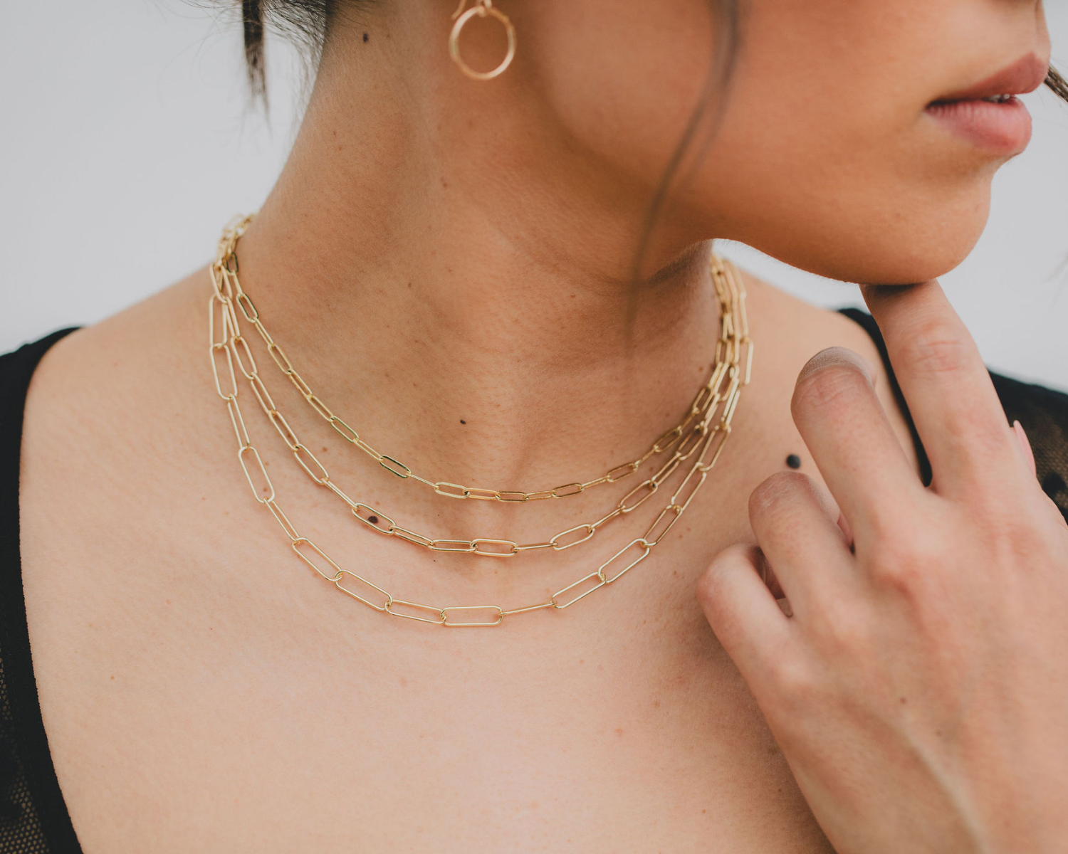 Gold Necklace Set Express Layered Necklace Paperclip Layering Necklaces – Amy Waltz Designs