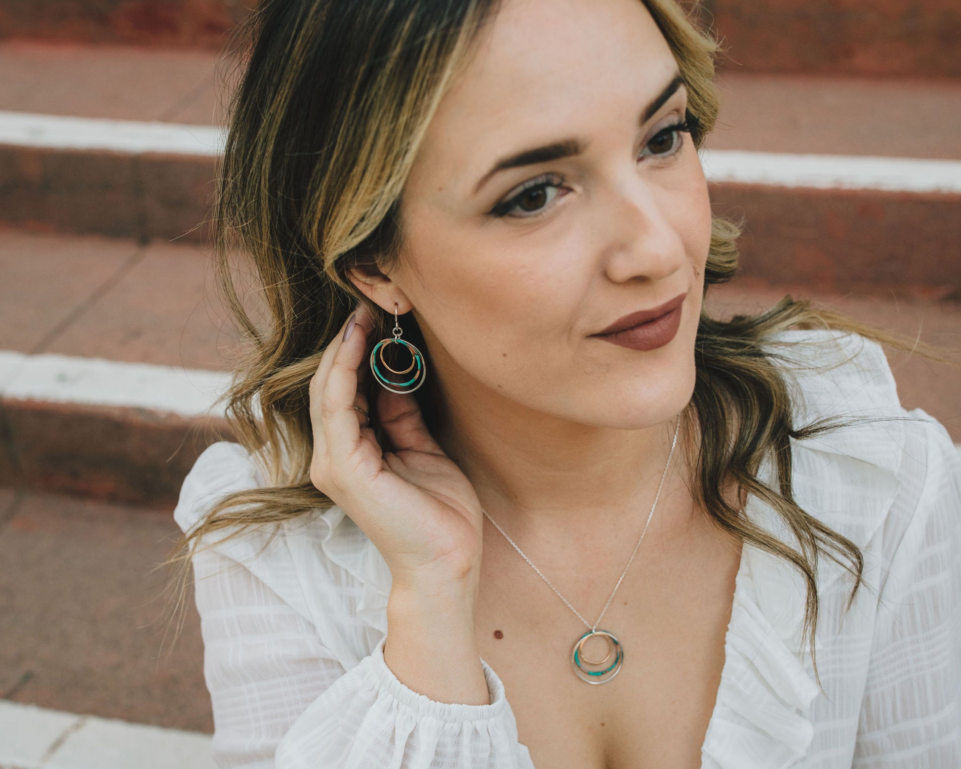 These lively and luxurious mixed metal earrings are destined to become an instant everyday favorite. Complete your set with our matching mixed metal necklace! All of our completely hand forged and handcrafted pieces come beautifully packaged.