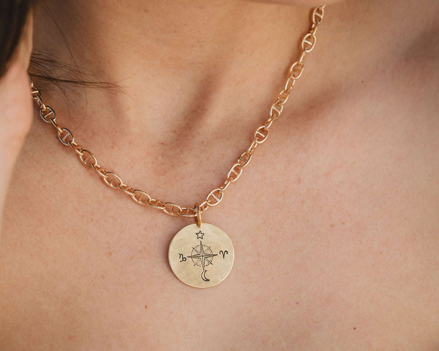 Personalized Cosmic Compass Necklace