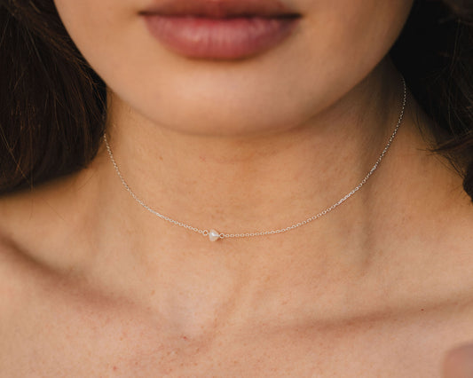 Simple Stone Choker Necklace