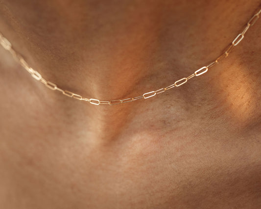 Subtle Gold Paperclip Necklace
