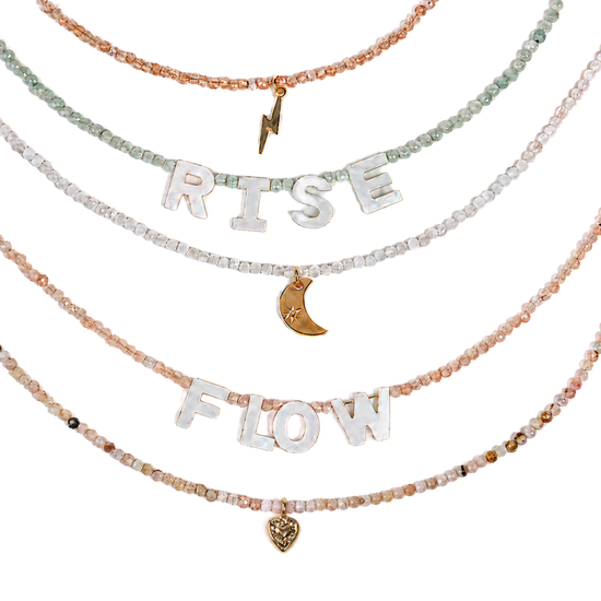 Intentions Necklace Collection | Rise & Flow Necklaces | Layered Beaded Necklace