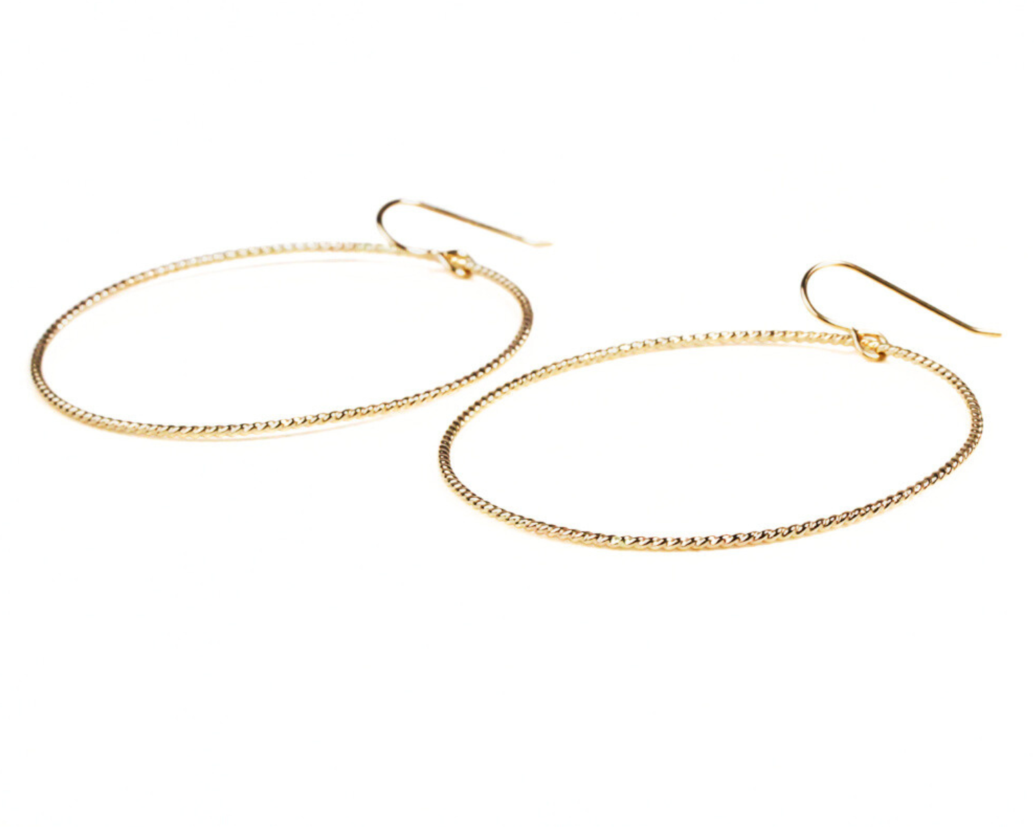 Gold Hoop Earrings Polished U Hoops, Elongated Oval Earrings, 14K Yell –  Five Star Jewelry Brokers