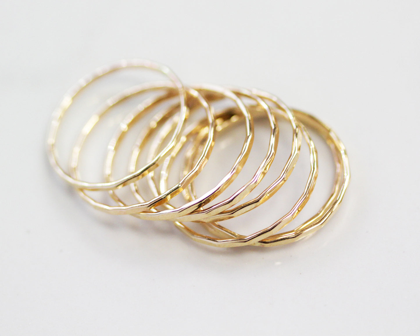 Ultra Thin Gold Stacking Rings