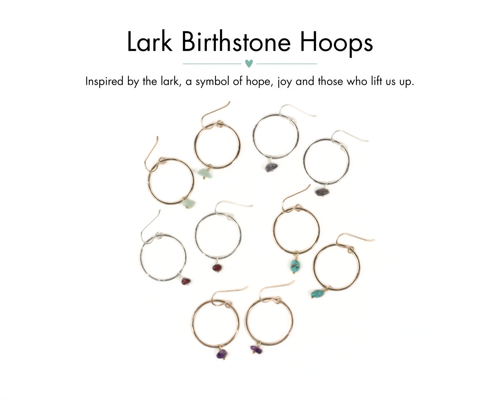 A collection of various circular hoop earrings with gemstones, arranged in a visually appealing manner.