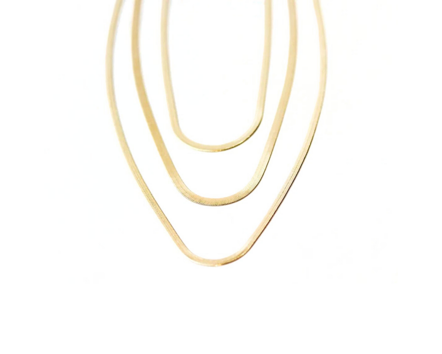 Herringbone Snake Chain Layering Necklace