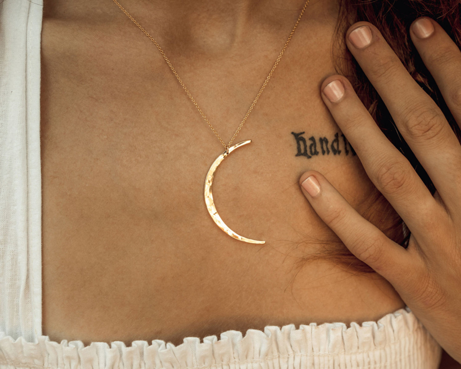 Manifesting Crescent Moon Necklace - 14k Gold-filled – Wanderbliss Jewelry