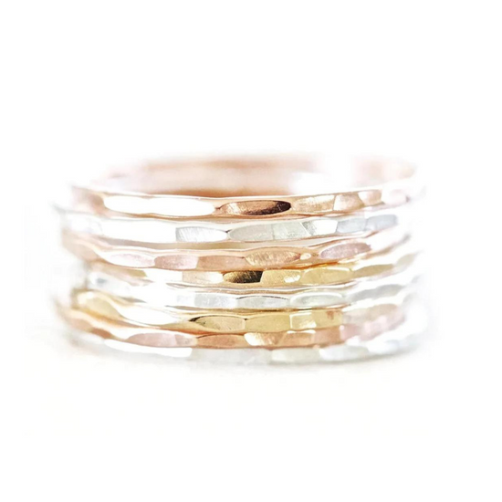 Tri Fine Metal Stacking Ring Set – Amy Waltz Designs