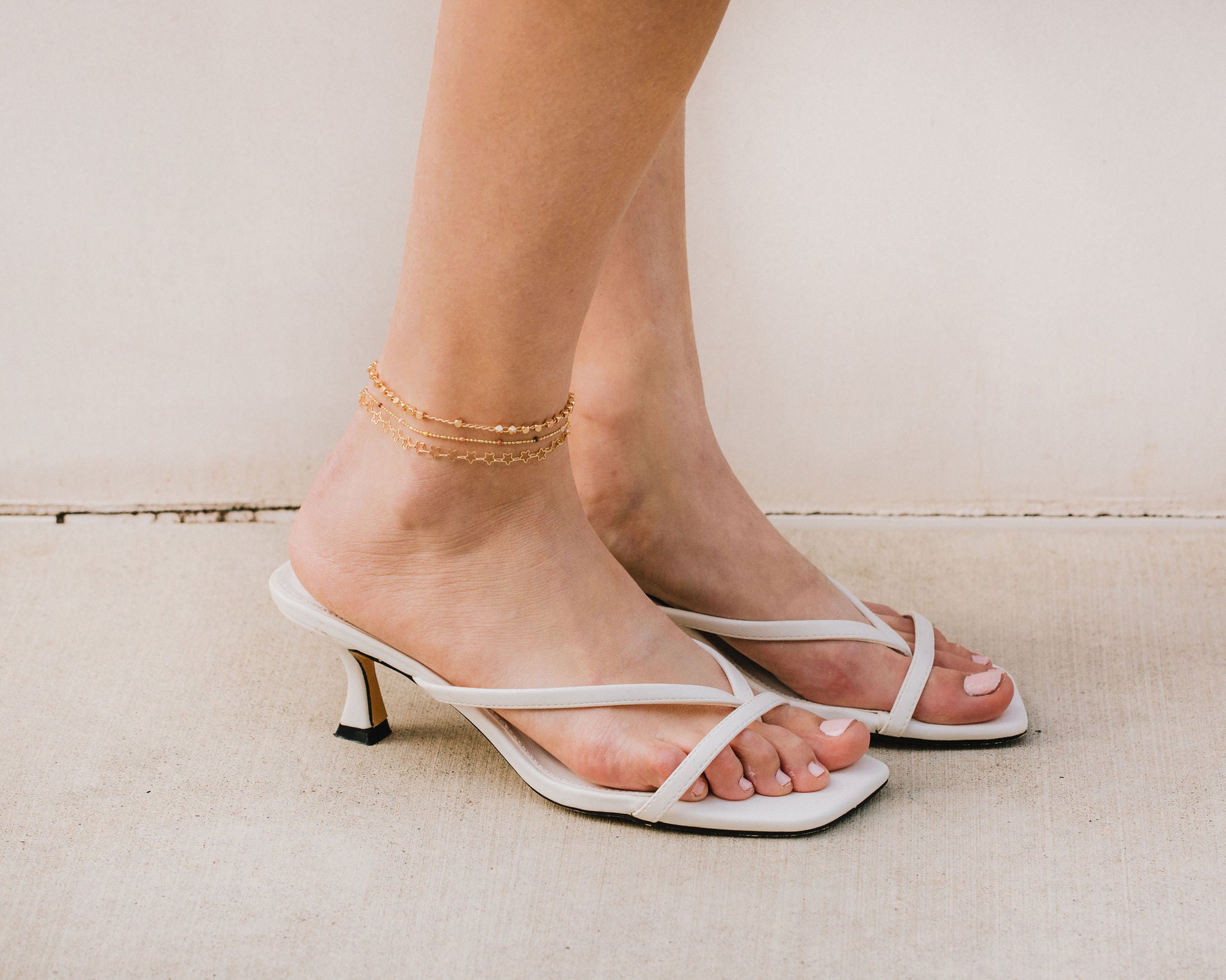 Adjustable Gold Anklets - Amy Waltz Designs 18K Gold Plated
