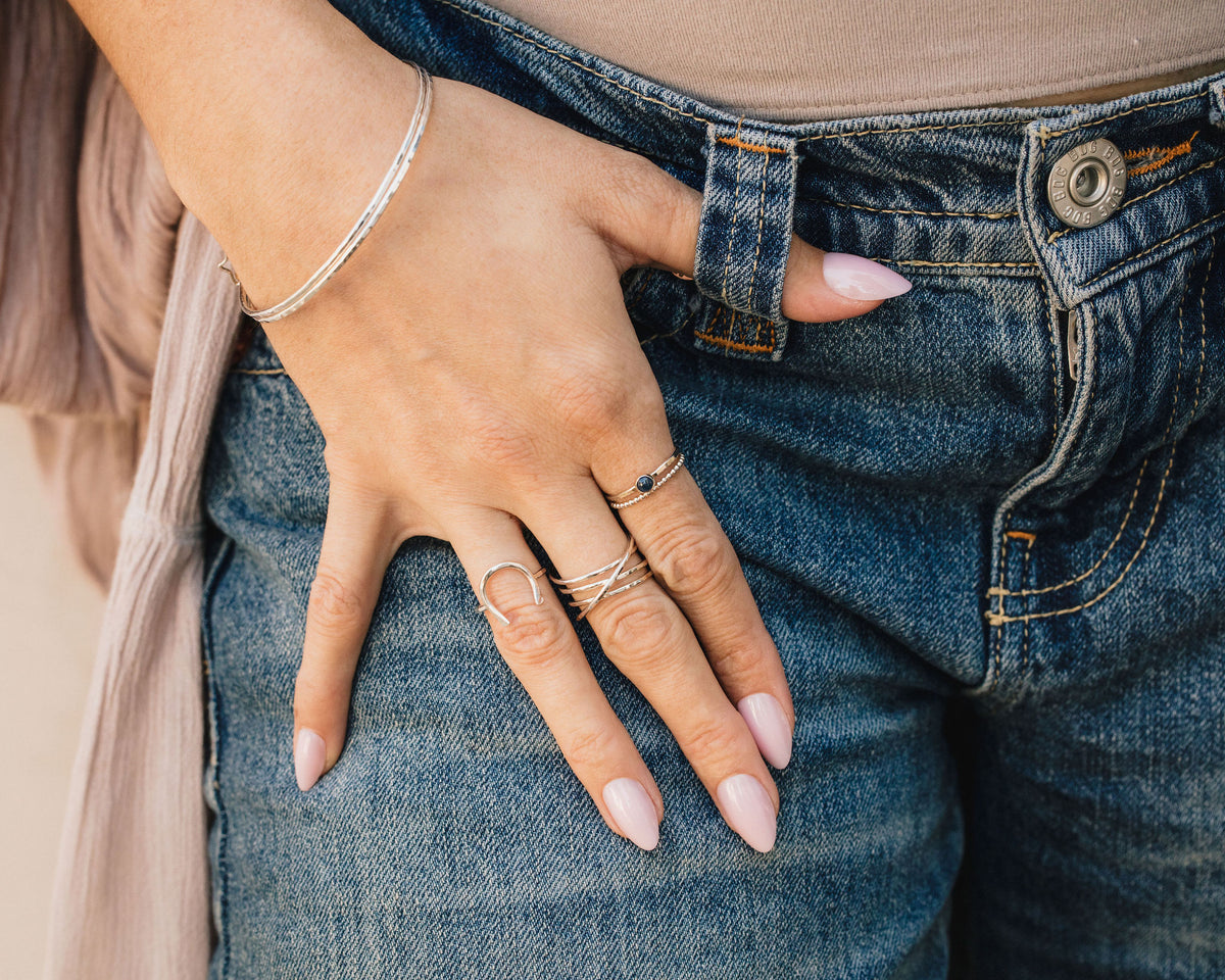 Sterling Silver Bangle | Amy Waltz Designs Hand Hammered