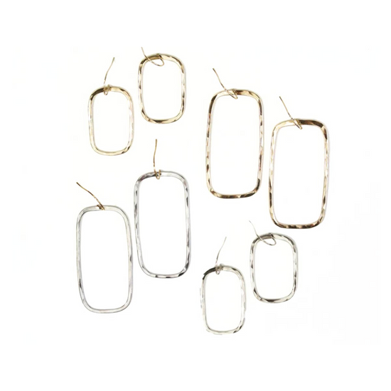 Quads - Organic Rectangle Textured Earrings