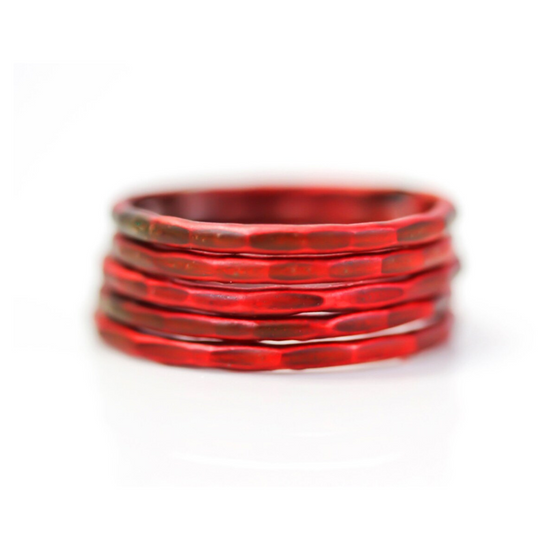 Crimson Ember Patina Ring