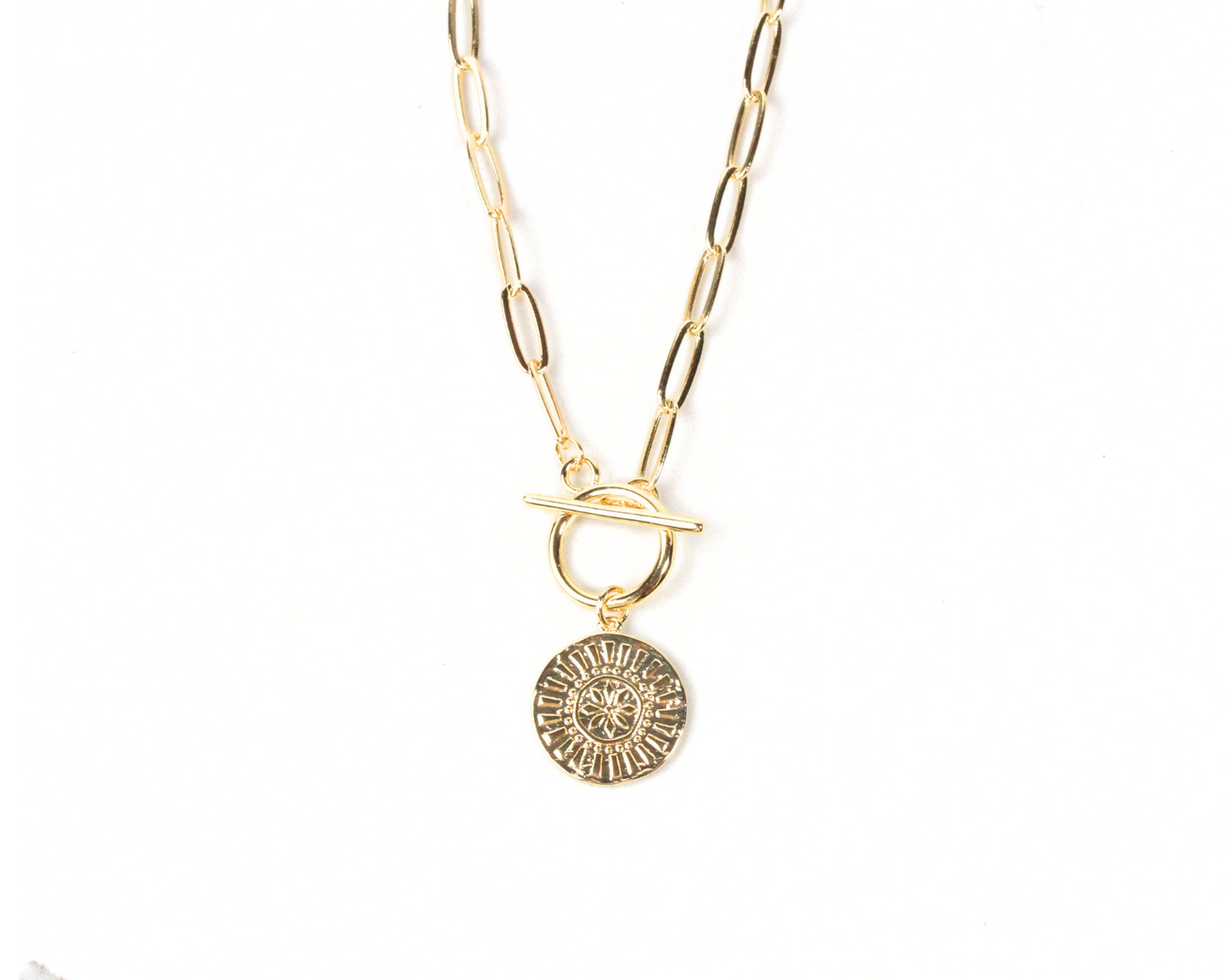 Sol Medallion Toggle Necklace