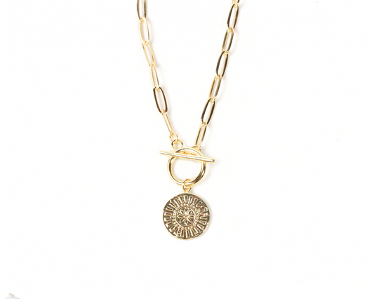 Sol Medallion Toggle Necklace