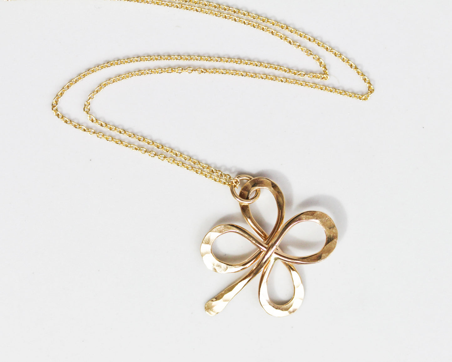 Gold Lucky Four Leaf Clover Necklace