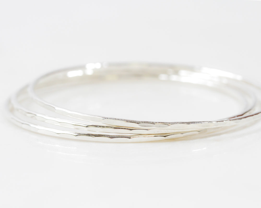 Thin silver deals stacking bangles