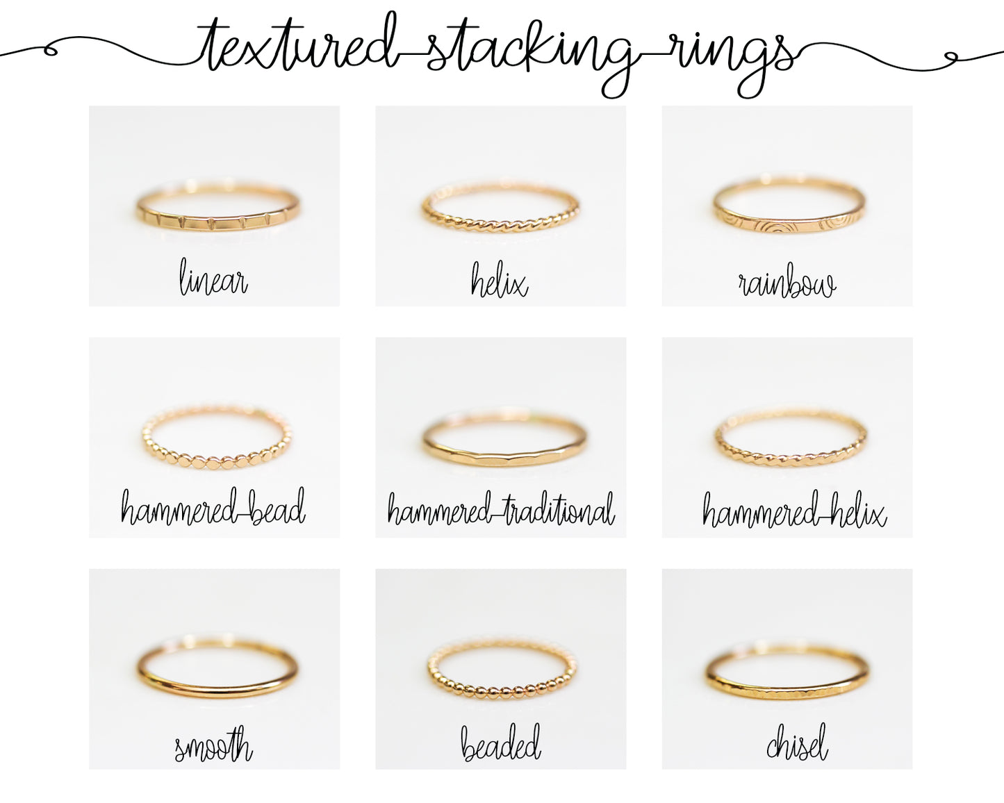 Essential Textures Stacking Rings